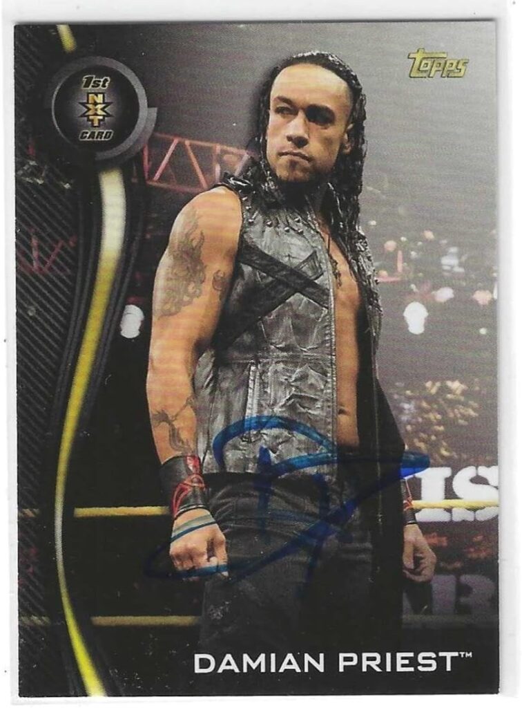 Damian Priest Signed 2020 Topps WWE NXT Rookie Card #11 – Autographed Wrestling Cards