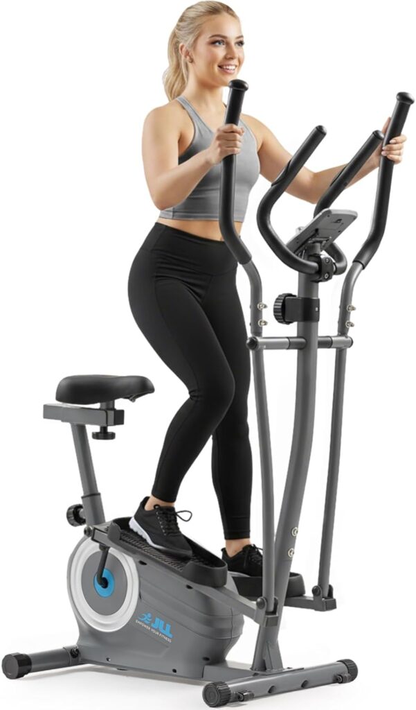 JLL Smart Upright Elliptical & Full-Body Cross Trainer – Compact, Low-Impact Cardio Machine for Home, Arm & Leg Workout, Whisper-Quiet, Heart Rate Monitor, Bluetooth with Fit App, Magnetic Resistance