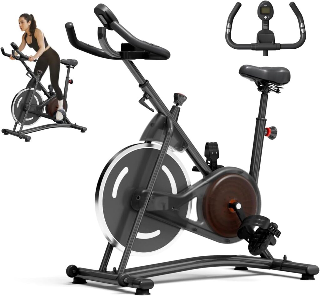 NAYSAYE Exercise Bike, Adjustable Stationary Bikes with Smartphone Mount, Professional Exercise Bike with Digital Pulse Display for Home and Office