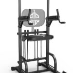 Sportsroyals Power Tower Pull Up Bar Station, 450LBS Stable Pull Up Dip Station for Home Gym Strength Training Equipment