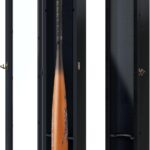 Baseball Bat Display Case Solid Wood Frame Ball Holder Stand Showcase Display Cabinet with UV Protected Acrylic Wall Mounted Shadow Box Vertical and Horizontal