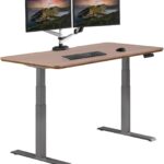 VARI Electric Standing Desk – 60×30 VariDesk, Adjustable Height Stand Up Computer Desk – Dual Motor with Memory Presets, Stable T-Style Legs- Home Office Essentials – Walnut