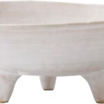 6″ Small Decorative Bowl, Multi-Purpose Decorative Bowls for Keys, Candy and Home Decor, Ceramic Bowl （Retro White）