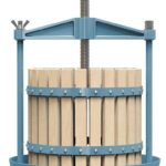 SQUEEZE master Fruit Wine Cider Press – Solid Wood Basket- 3.17 Gallon/12L-T Handle Bar-More Stable-Vintage traditional juicer,Apple Grape Fruit press for Juice Maker-1 free filter bag included(Red)