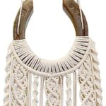 Dielianyi Equestrian Macrame Wall Hanging Equestrian wall art Handmade macrame decor Equestrian-inspired wall hanging horse lover decor (White)