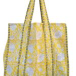 Handmade Cotton Quilted Tote Bag – Large Boho Reusable Grocery, Travel & Beach Shoulder Bags for Unisex