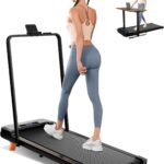 Walking Pad, 2 in 1 Under Desk Treadmill of Compact Space, 2.5HP Quiet Desk Treadmill with Remote Control & LED Display for Home/Office