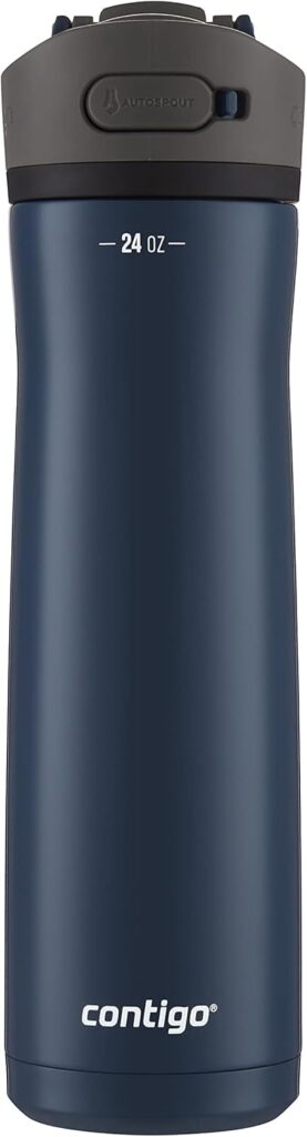 Contigo Ashland 2.0 Leak-Proof Water Bottle with Lid Lock and Angled Straw, Dishwasher Safe, Interchangeable Lid, 24oz, Blueberry