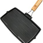 Rectangular Thick Cast Iron Skillet Bbq Grill Pan Stripe Steak Pot Uncoated Non-stick Frying Pan Barbecue Picnic Pot