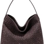 KlaOYer Woven Faux Suede Tote Bag for Women Large Vegan Hobo Purse Summer Travel Shoulder Bag Crossbody Purse Handbag