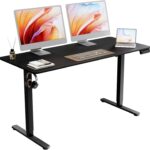 ERGOMAKER 55″ Electric Standing Desk, Adjustable Height, Sit Stand Up Desk for Home Office & Computer Workstations, Memory Controller, Black