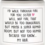 Sister Gifts for Women, Sister Christmas Gifts, Sister Birthday Gift, Funny Gift for Sister from Sister Brother for Graduation, Mothers Day, Lavender Natural Soy Wax Sister Candle (7oz)