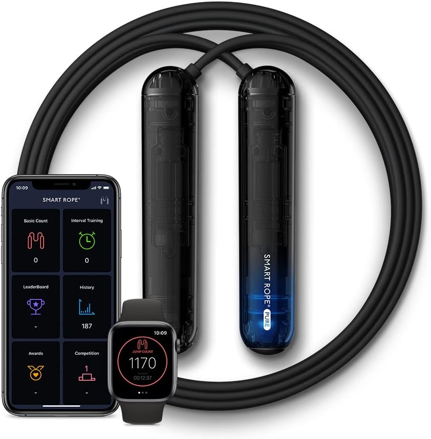 Tangram 05-62366 Smart Rope Pure (Bluetooth 4.0 Enabled Jump Rope, Jump Counter, Smart Phone Connected App, Smooth Ball Bearing Rotation)