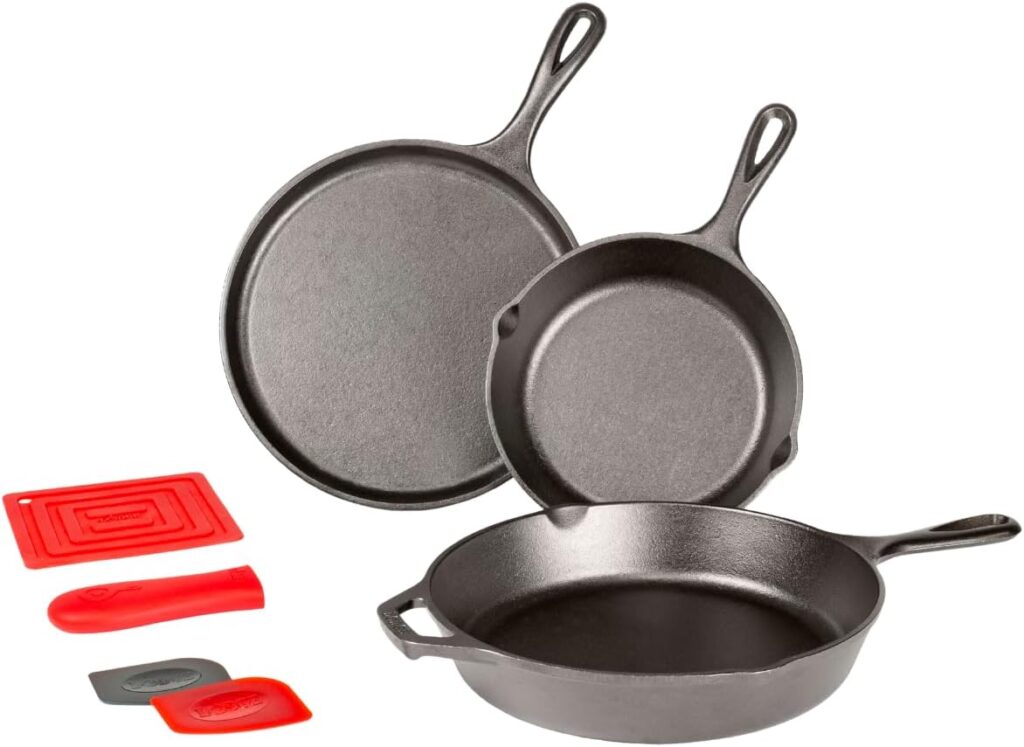 Lodge Essential Skillet Set, 7-Piece, Black