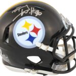 TJ Watt Autographed/Signed Pittsburgh Mini Helmet Beckett Witness 50961