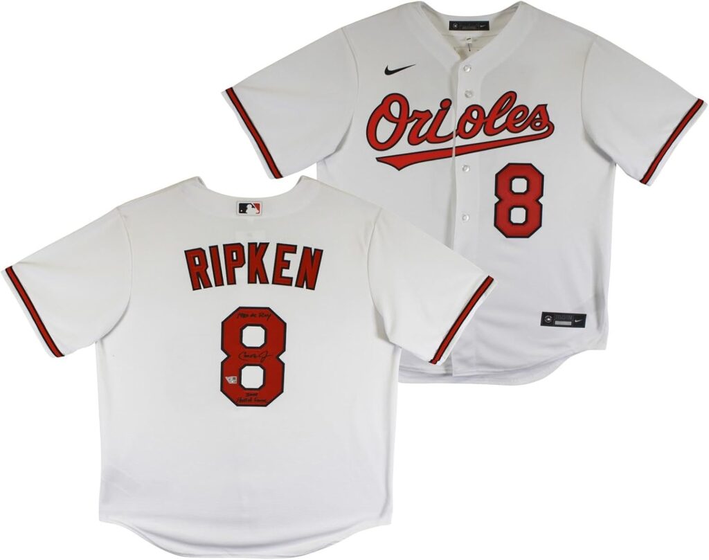 Orioles Cal Ripken Jr. “HOF 07, 1982 ROY” Signed Nike Jersey Fanatics – Autographed MLB Jerseys