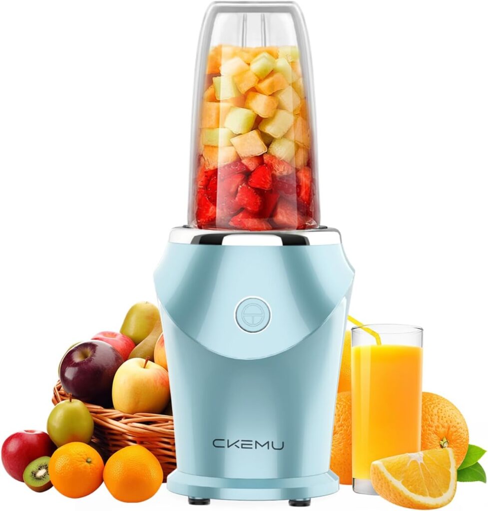 Smoothie Blender, Personal Blenders, Single Serve Smoothie Maker, Nutritious Recipe, 13.5 oz, Dishwasher Safe, Blue