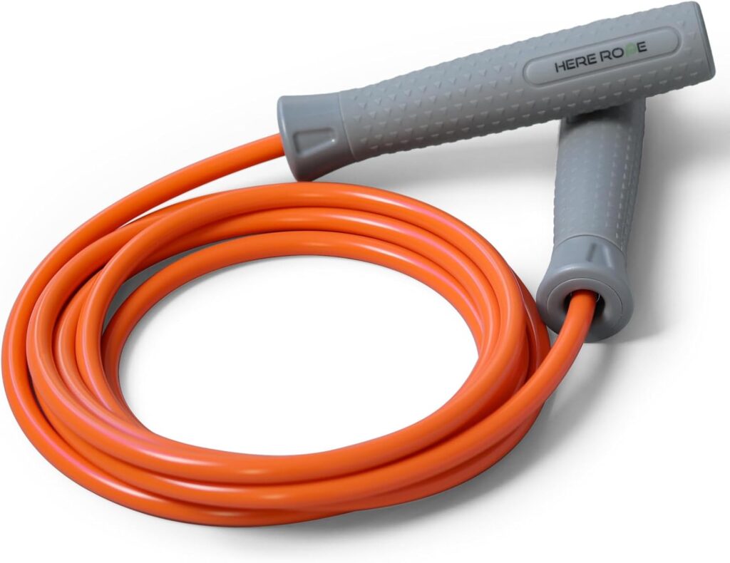 Hererope Weighted Jump Rope, Heavy Jump Rope with Durable 8MM Cable, Ergonomic Grip, Ball Bearing, Adjustable Jump Rope Weighted for Men Women, CrossFit, Muay Thai, MMA, High-Intensity Training