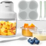 Baby Food Maker, HEYVALUE 13-in-1 Food Processor Set, Fruit, Vegatable, Meat, Baby Puree Blender with Baby Containers, Food Freezer Tray, Silicone Spoons, Spatula (Gray)