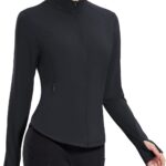 baleaf Women’s Fleece Running Jacket Water Resistant Full Zip Winter Cold Weather Gear Thermal Cycling Workout Jackets