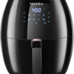 Secura Max 6.3Qt Air Fryer, 1700W Digital Hot Air Fryer | 10-in-1 Oven Oilless Electric Cooker w/Preheat & Shake Remind, 8 Cooking Presets, Nonstick Basket, ETL Listed