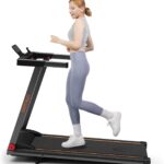 DeerRun Treadmills for Home with Incline and Handles, 3.0 HP Foldable Treadmill for Small Spaces, Folding Running Machine with Smart APP