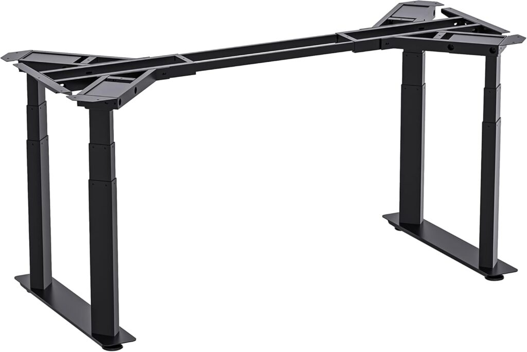 VWINDESK VJ401 Four Legs(Columns) Electric Height Adjustable Standing Desk Frame Only W/Four Motors, Ergonomic Sit Stand Up Height Adjustable Steel Base with Digital Memory Keypad (Black)