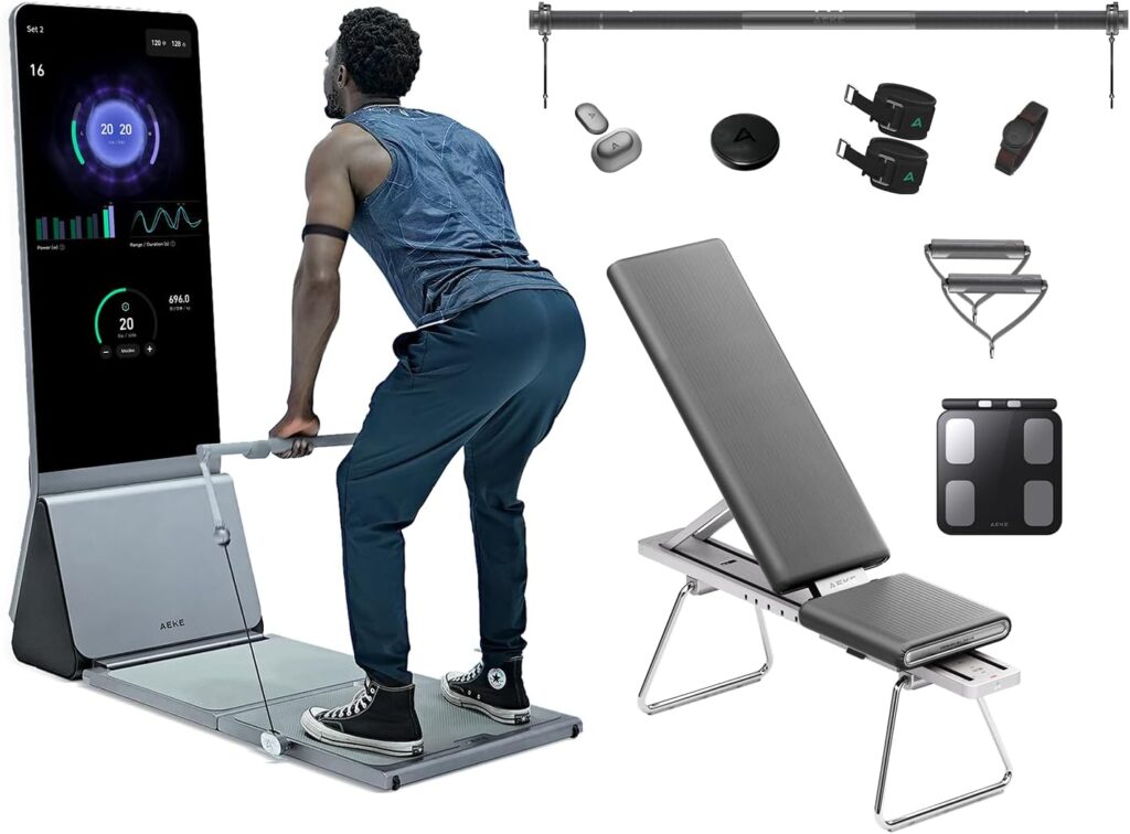 AEKE Fitness Mirror K1- Smart Home Gym System: AI-Powered All-in-One Fitness Machine for Full-Body Strength Training and Personalized Workouts