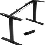 VIVO Electric Stand Up Desk Frame Workstation, Frame Only with 220 lbs Capacity, Brushless Motor Standing Height Adjustable Legs with Memory Controller, Black, DESK-V100EBY