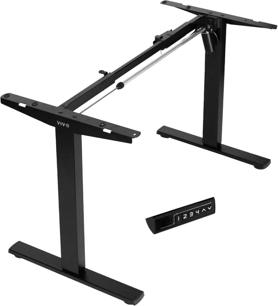 VIVO Electric Stand Up Desk Frame Workstation, Frame Only with 220 lbs Capacity, Brushless Motor Standing Height Adjustable Legs with Memory Controller, Black, DESK-V100EBY
