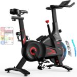 Yesoul Black Exercise Bike for Home,Smart White Cycling Bike Magnetic Stationary Bike, Low Noise Indoor Cycling Bike for Home Gym Electric Stationary Bike with Tablet Mount & Comfortable Seat Cushion for Women Apartment Workout Bike for Fitness