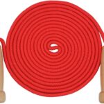 16 FT Long Jump Rope for Kids, Adjustable Double Dutch Skipping Rope with Wooden Handle, Multiplayer Team Jumping Rope for Outdoor Fun, School Sport, Party Game, Birthday Gift