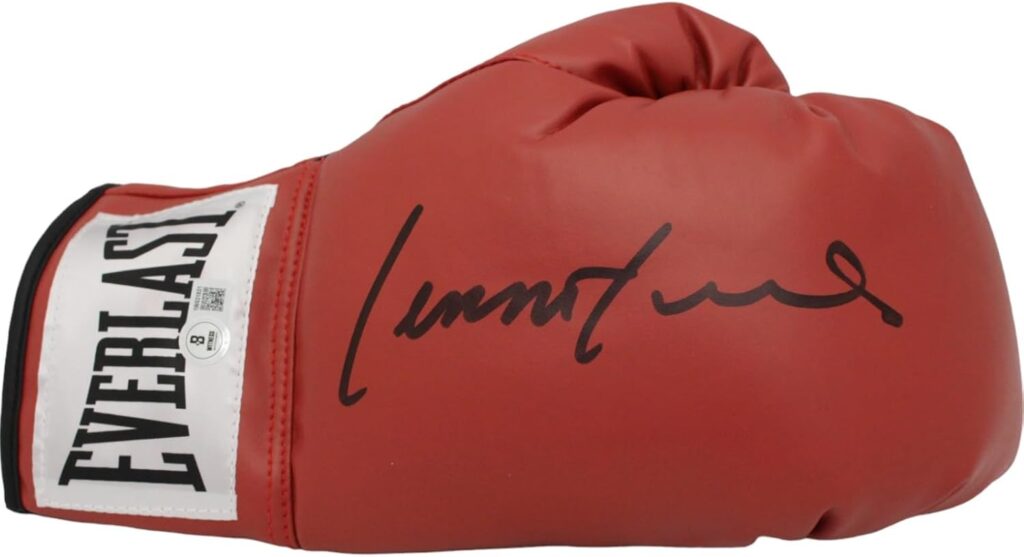 Lennox Lewis Autographed/Signed Red Right Boxing Glove Beckett