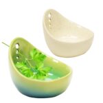 Earthenware Herb Stripping Bowl, Pottery Herb Stripper Bowl Handmade, New Kitchen Tools Supplies, Multiple Size Holes for Stripping Herbs, Rosemary, Thyme, Earthenware Kitchen Tool (2PCS)