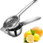 TEZZ Upgrated Extra Large Lemon Squeezer, Heavy Duty Handhelp Orange Juicer with 3.47” extra big Filter Bowl, Stainless Steel Hand Press Citrus Juicer, Lime Squeezer Bar Tool, Manual Citrus Press