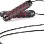 Skipping Rope with Ball Bearings Rapid Speed Adjustable Jump Rope Cable and 6” Memory Foam Handles Ideal for Aerobic Exercise Like Speed Training, Extreme Jumping, Endurance Training and Gym