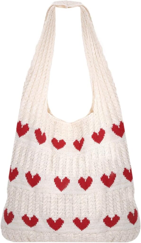 Crochet Tote Bag, Beach Mesh Knitted Shoulder Handbags Aesthetic Shopping Casual Travel Foldable Hobo Bags for Women