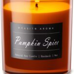 MOASITN Pumpkin Spice Strong Scented Large Luxurious Candles for Home| Organic Soy Fall Candles| Handmade Long Lasting Aromatherapy Jar Candel for Women,Men| as Autumn,Halloween,Relaxing Gifts| 9oz