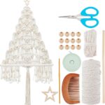 ACRNIGHEET DIY Macrame Christmas Tree Handmade Woven Macrame Wall Hanging Kit Easy Macrame Kits for Adults Beginners Macrame DIY Hanging Ornaments DIY Handmade Christmas Tree with Instructions