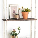 Mkono Macrame Wall Hanging Shelf 3 Tier Wood Floating Shelves with Cute Woven Rope Boho Room Decor Display Photos Plant Hanging Storage Shelves for Bathroom, Bedroom, Living Room, Nursery