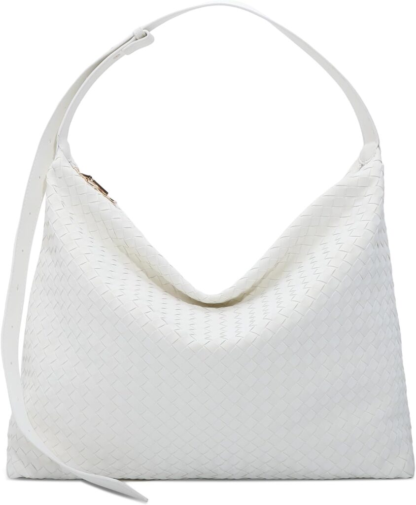 Woven Bag for Women, Vegan Leather Tote Bags Large Hobo Purses for Women Handmade Shoulder Bag with Adjustable Strap