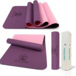 MHW – Live Well Thick Non-Slip Yoga Mats for Home Workout – Eco-Friendly Cork & TPE Yoga Mats | Extra Wide, Long, Foldable, Odorless Exercise Mats with Strap & Bag – Travel-Friendly & Portable