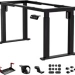 4-Leg Standing Desk Frame Dual Motor, Electric Adjustable Legs Compatible Desktop Size 39″-79″, 264 lbs Weight Capacity, Anti-collision Detection Stand Up Desk Frame Workstation, Black Frame Only