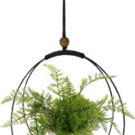 Hanging Planter for Indoor Plants, Black Plant Hanger Indoor with Sturdy Wood Base, Modern Boho Macrame Plant Hanger for 3-5.5 Inch Pot, Hanging Wall Ceiling Window Home Decor (Pots Not Included)