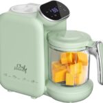 Baby Food Maker, 5 in 1 Baby Food Processor with Steaming Basket, Auto Cooking & Grinding, Touch Screen Control, Baby Steamer and Blender, Baby Food Puree Maker Warmer Mills Machine (Green)