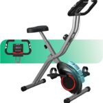 Indoor Exercise Bike Stationary Bikes for Home with 16-Level Magnetic Resistance, Lightweight Foldable Cycling Bike with 70% Pre-Assembled, 260 LBS Capacity, Flywheel of 5.5 LBS for Quiet Home Workout