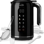 Nut Milk Maker Machine, 42oz, 8 in 1 Silent Automatic Nut Milk Machine, Homemade Soy Milk, Oat, Puree, Almond Milk Maker with Delay Start/Keep Warm/Boil Water/Self-Cleaning, Black