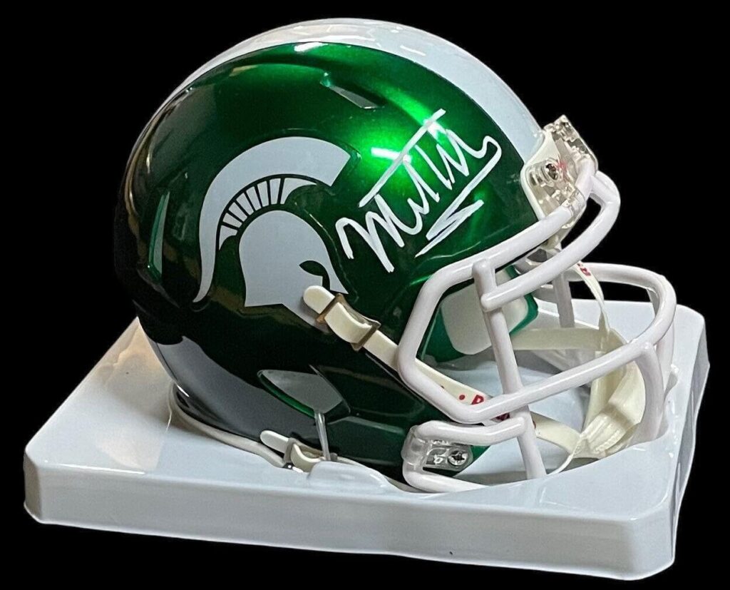 Mel Tucker Signed Michigan State Spartans Speed Mini Helmet Beckett Witness Coa – Autographed College Mini Helmets