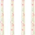 10 Inch Ivory Taper Candles,4pcs Handmade Unscented and Smokeless Tall Candlesticks-8 Hours Burning Time, Rose Floral Taper Candles-Ideal for Mother Day,Weddings, Dinner Parties, and Home Decor