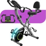 Folding Exercise Bike for Seniors, 5 IN 1 Foldable Stationary Bike with Tri-Position Ride, 300LBS Capacity and 6.6 LBS Magnetic Flywheel, Designed for Home Workout
